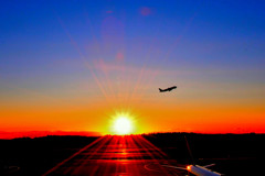Sunset  takeoff