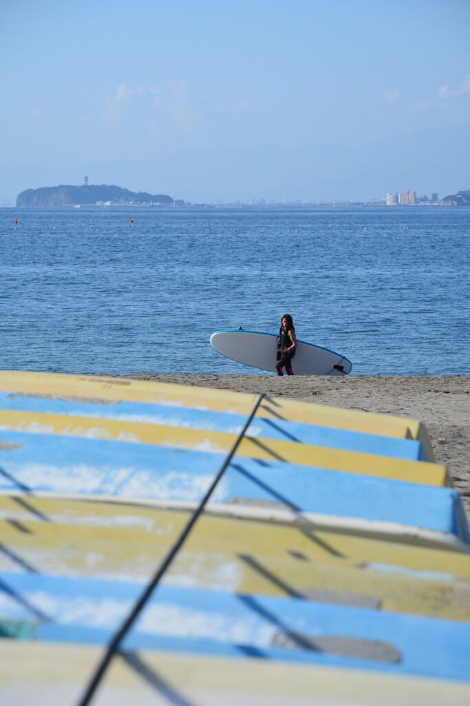 秋、森戸海岸