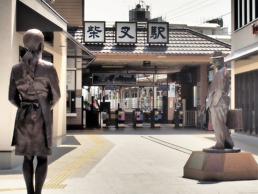 旅立つ寅次郎を見送るさくら