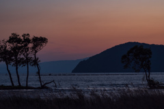 琵琶湖の夕景