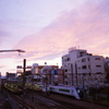 夕暮れの特急あずさ