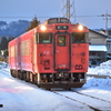 雪の田園を行く