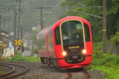 雨の日のリゾート列車
