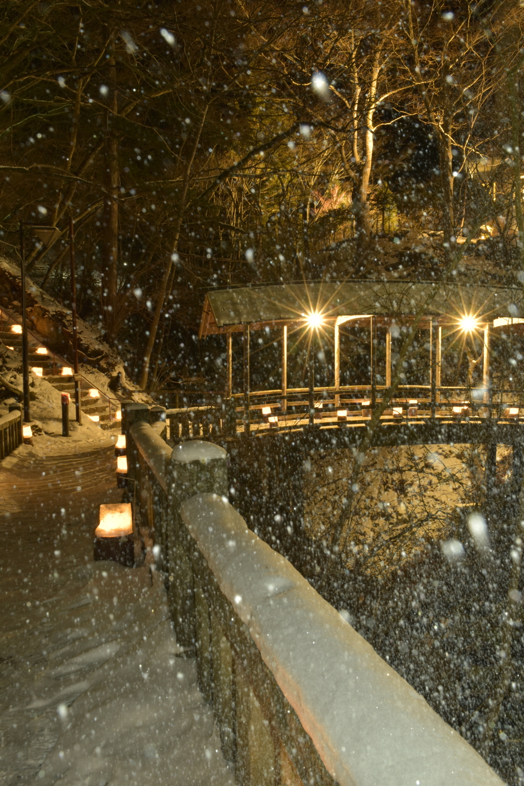 氷燈籠夜景