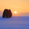 雪国の春の日の出