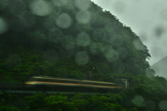 どしゃ降りの雨のなかで