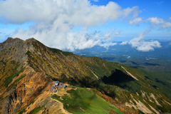 赤岳から天望荘と横岳