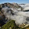 白馬三山から雲いずる