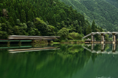 ダム湖の撮影
