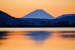 諏訪湖からの富士山