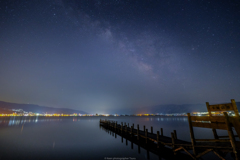 下諏訪港と星空