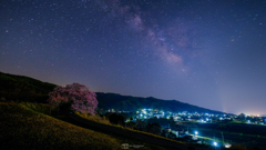 桜と星空