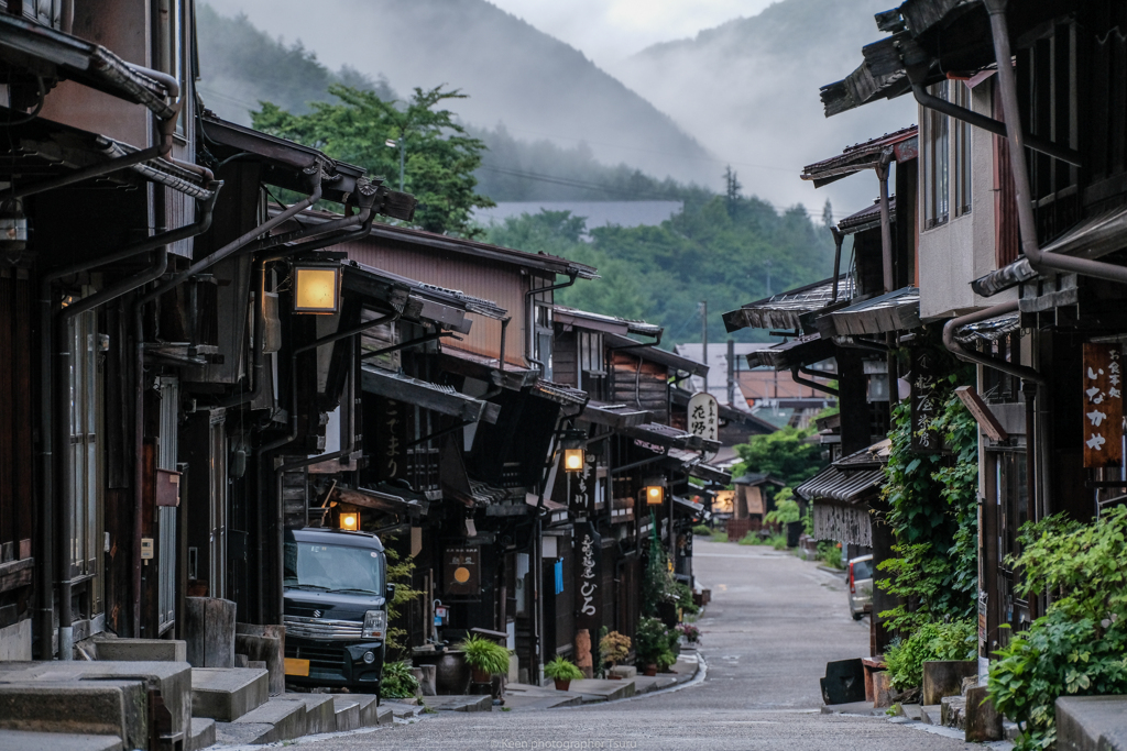 奈良井宿・雨