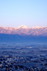 常念と安曇野