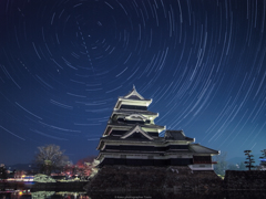 国宝松本城と星空