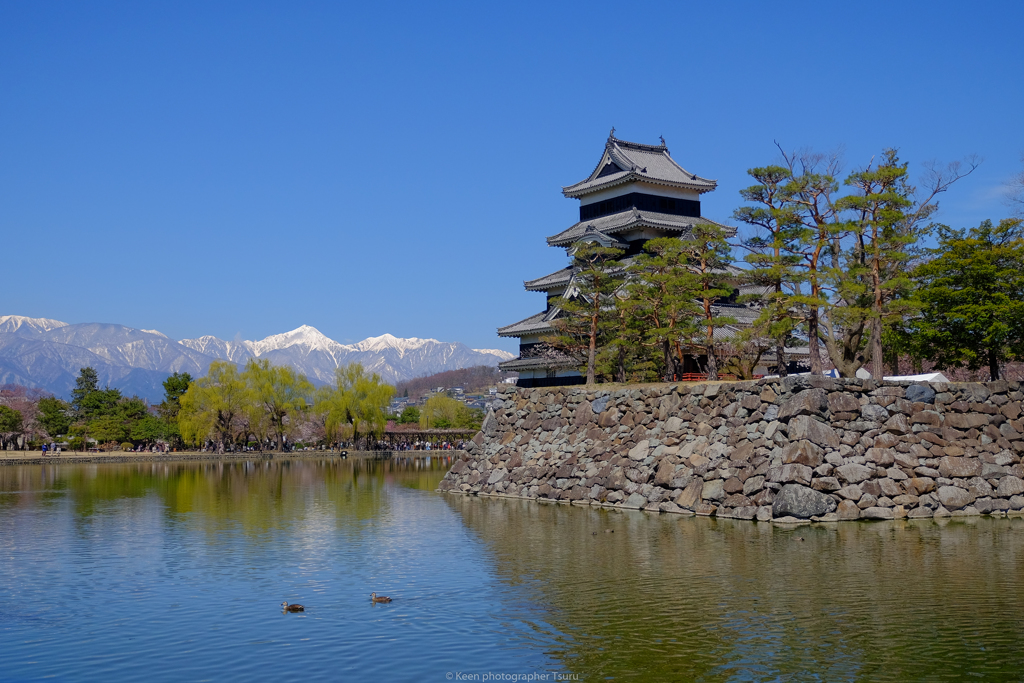 常念岳と城