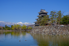 常念岳と城