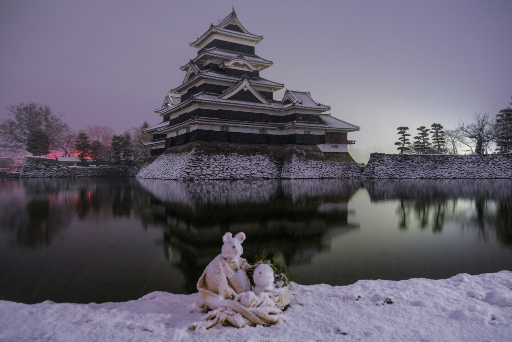 可愛い雪ダルマ