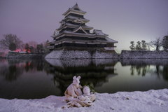 可愛い雪ダルマ