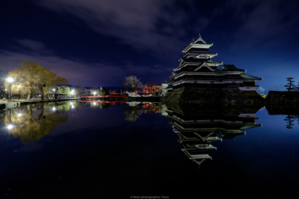 国宝松本城朝4時