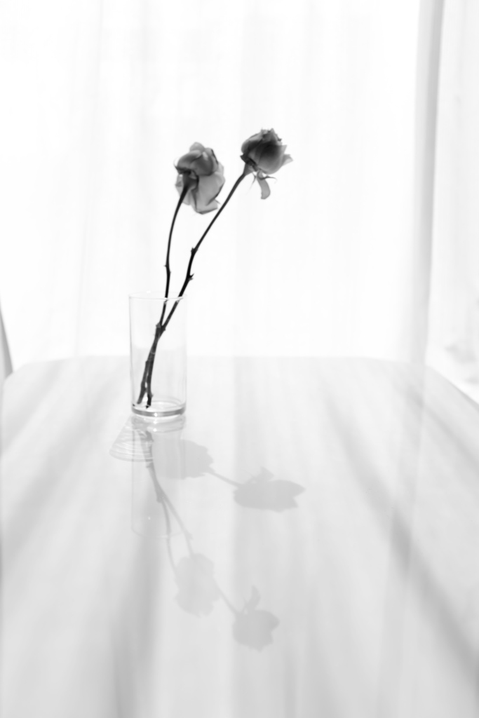 薔薇を飾った。