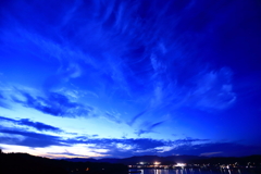 南三陸志津川港夕景