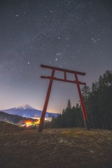 鳥居と富士山