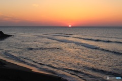 日本海に沈む夕日