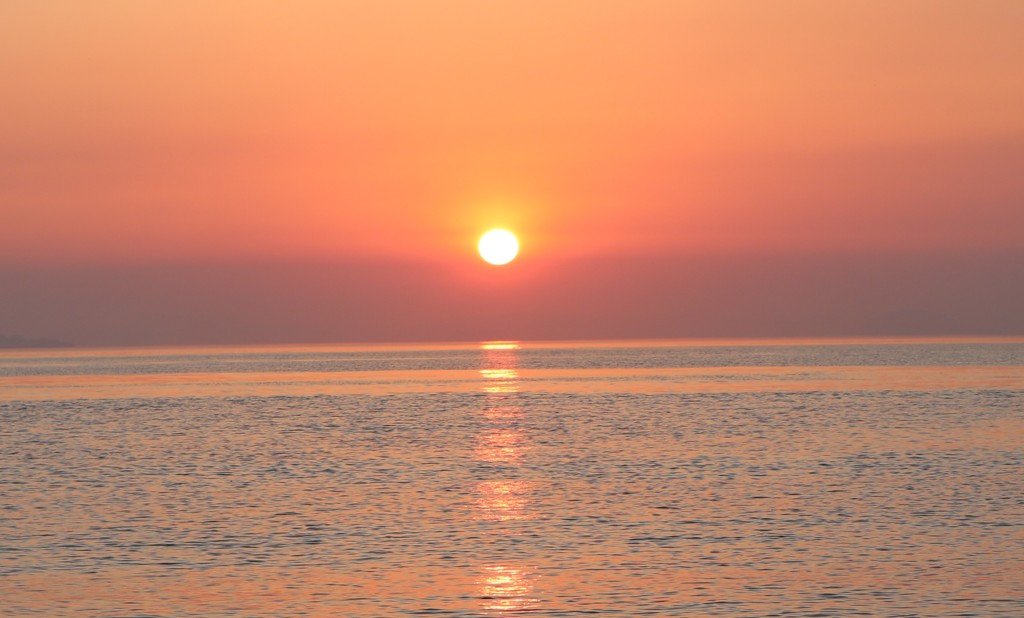 新緑の夕日3　双海