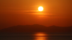 八幡浜港の夕日