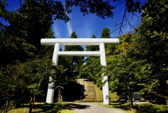 会津　土津神社　白鳥居