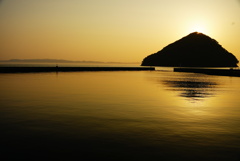 陸奥湾の落陽