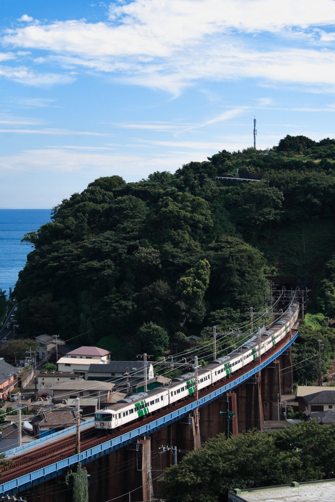 185系、夏の快走