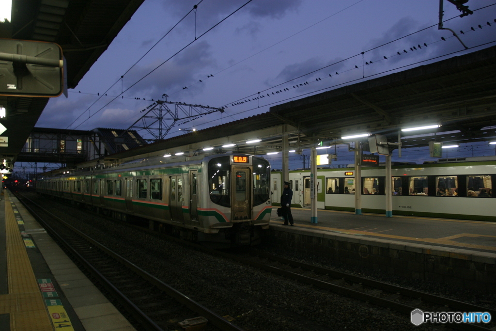日が落ちた頃の郡山