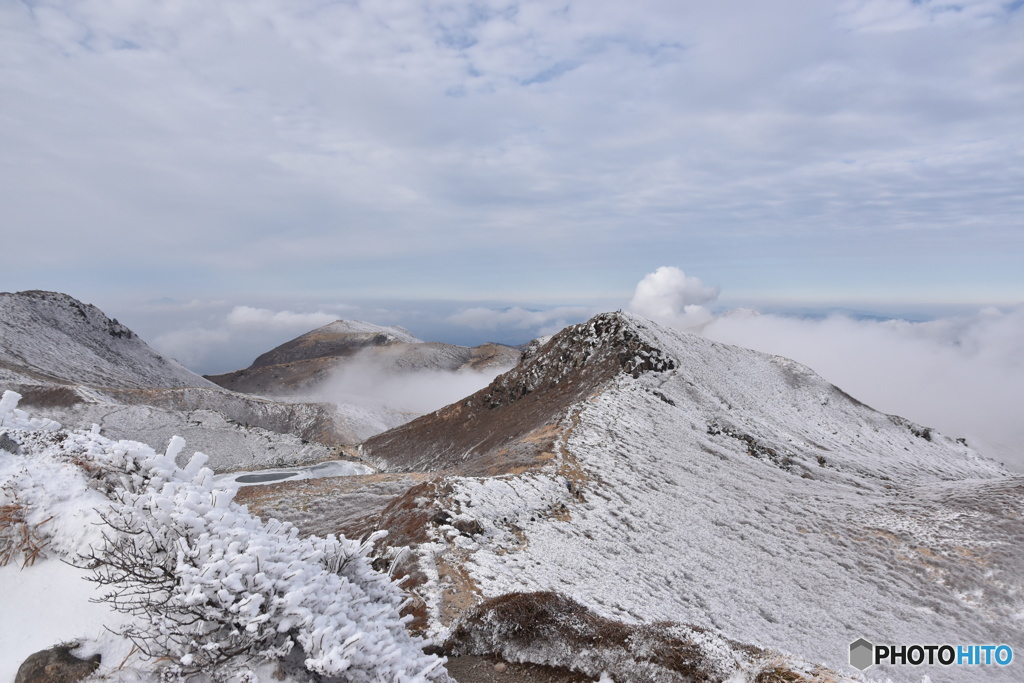 霧氷の九重連山