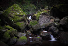 Strange Rocks in Stream Inunaki Osaka