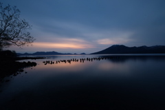 支笏湖夜明け