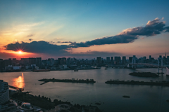 お台場　夕陽