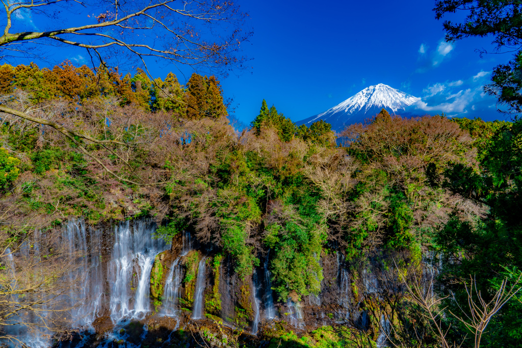 白糸の滝と富士山