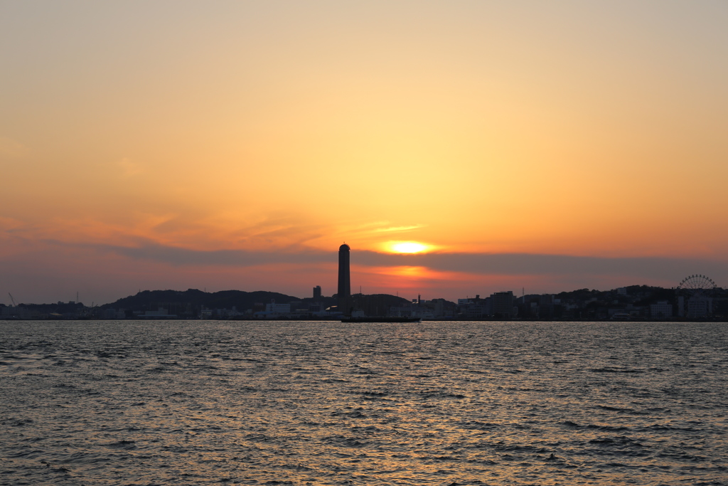 関門海峡の夕景
