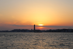 関門海峡の夕景