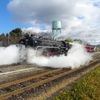 蒸気機関車　水蒸気白煙