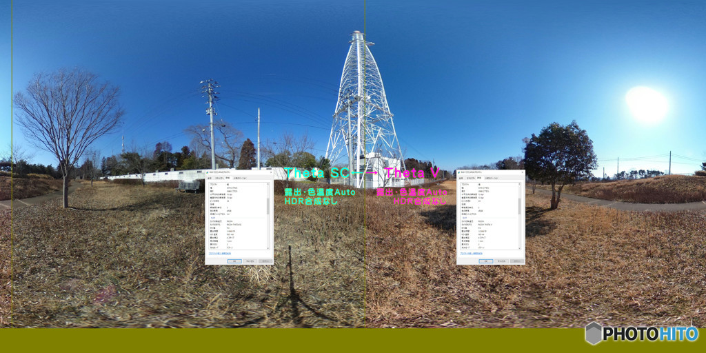 Theta V と Theta SC の比較画像