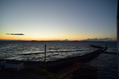 金谷　富士山　夕暮れ