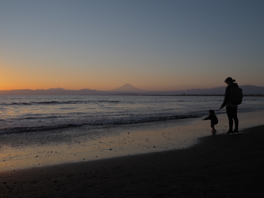 片瀬海岸　秋　夕日#2