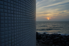 西伊豆　灯台　夕日
