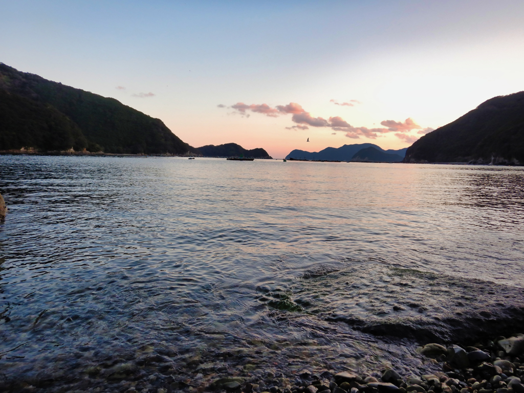 須賀利漁港の夕暮れ
