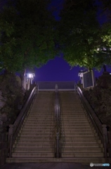 成田山境内への階段　夜