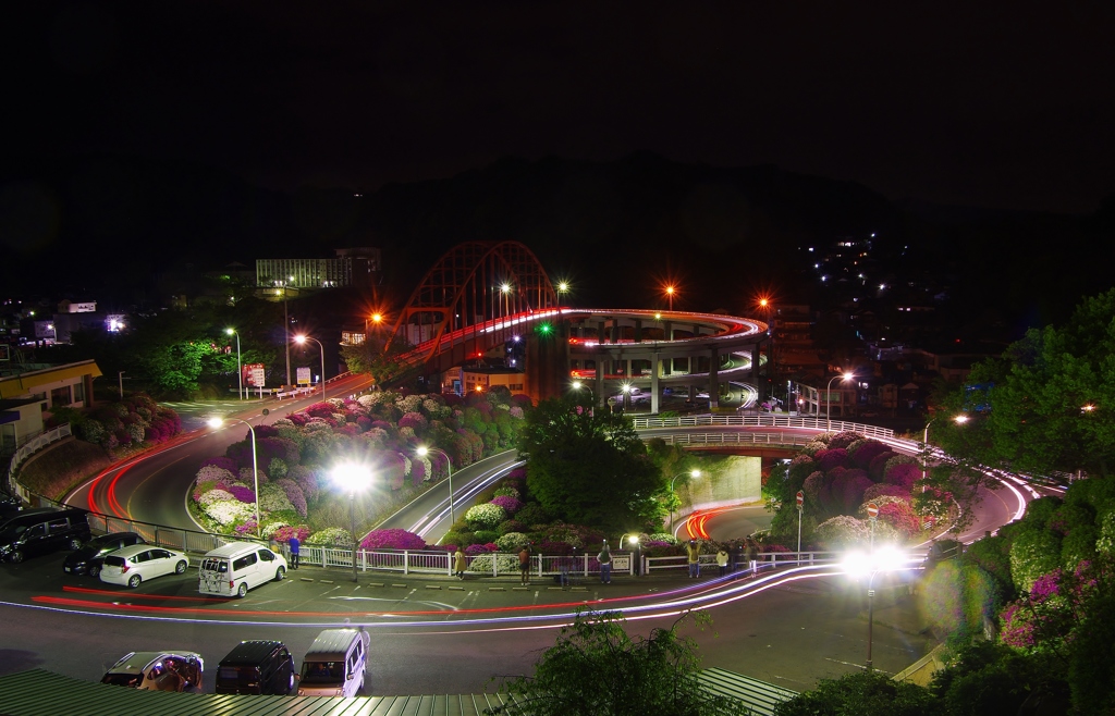 音戸の瀬戸公園　つつじ遠景　夜