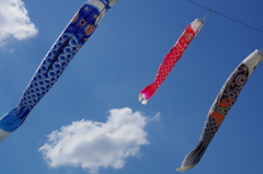 空を泳ぐ鯉のぼり